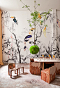 ‘Tropical Birds’ mural by Pablo Piatti, BOFFO Showhouse reception; photo: Evan Joseph.