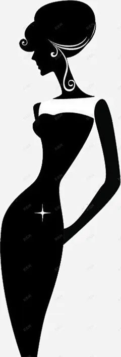 卡通时尚女性手绘女人剪影模板552MB美女