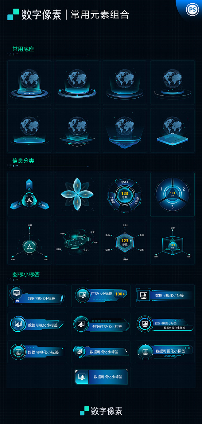 数据可视化常用素材组合