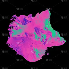 3d抽象背景渲染。生动活泼的喷溅形状的设计。几何图形色彩艺术分形纹理未来海报。创意说明