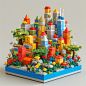 a lego karachi city, karachi city made or big block ligo, with a colorfull,

--stylize
 250