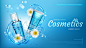 Chamomile eco cosmetics bottles mock up banner
