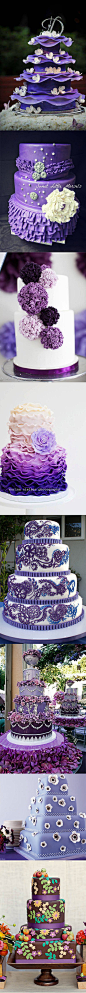 [] 浪漫紫色婚礼蛋糕，紫色控们，选一款做为你们的婚礼蛋糕吧