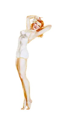 欧美复古美女海报女郎手绘性感丰满怀旧妩媚摩登画册招贴插画20世纪古典PNG素材俏女郎，【查看来源浏览大图】454*1183像素