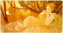 捷克新艺术派画家阿尔方斯路穆哈（Alphonse &lt;wbr&gt;Mucha）笔下的完美女神