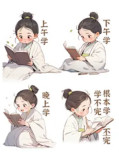 MJ➕PS 1小时搞定一套古风表情包 附关键词