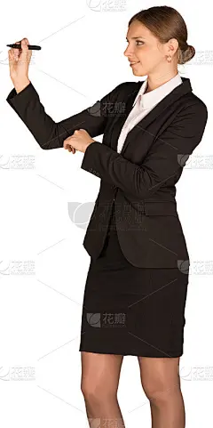手持笔的女商人