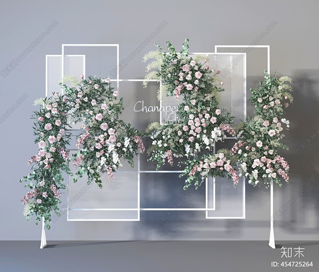 现代植物墙3D模型下载【ID:45472...