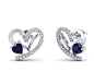 SALE PRICE - $77.99 - Fehu Jewel 0.20cts Natural Diamond And Blue Heart Gemstone Gold Over Sterling Silver Earrings For Woman …