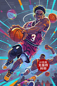 AI版权图库采集到【原创】AI体育 篮球