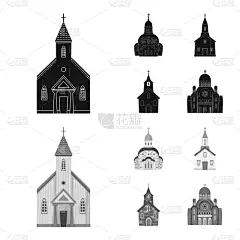 礼拜,标志,寺庙,小的,建筑,收集,设计