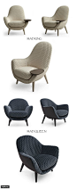 MAD KING & MAD QUEEN upholstered fabric armchairs (finishing: Gibson White & Night colours). Poliform | Design by Marcel Wanders