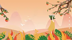 手绘秋季果实累累背景图 平面电商 创意素材