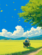 治愈系插画 | 夏天的风忽然而至 - 小红书
