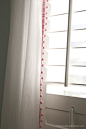 Trim out Basic White curtains with Pom Pom Trim!: 