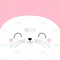 格陵兰海豹幼崽。白色海狮头脸方形图标。宠物宝宝印刷笔记本封面，贺卡。可爱的卡通卡哇伊有趣的角色。情人