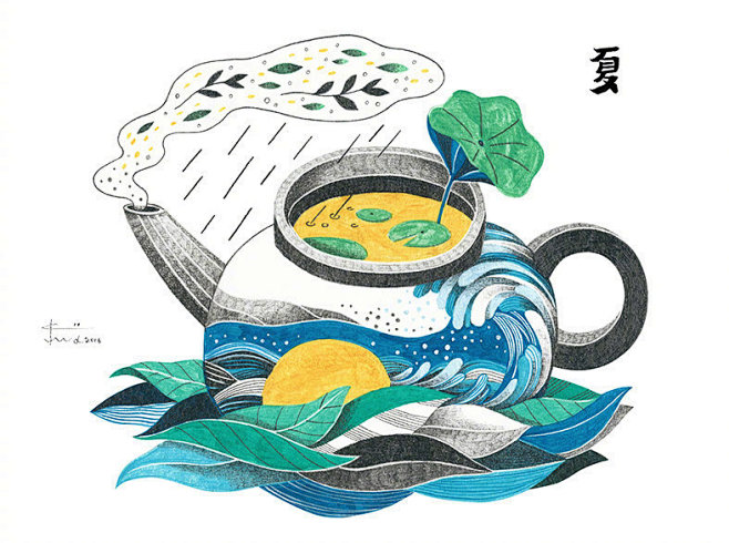饮茶主题插画/ by ChiuRoad ...