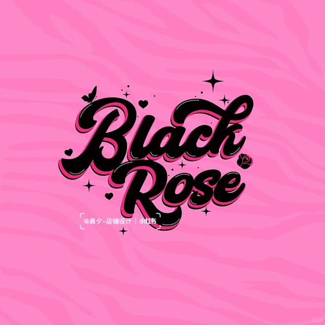 甜酷少女美式复古logo设计 ｜Blac...