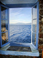 希腊圣托里尼岛，海景