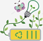 绿色灯泡和黄色电池 页面网页 平面电商 创意素材