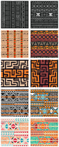 30波西米亚土著图腾非洲布艺异域名族连续图案ai矢量平面设计素材-淘宝网