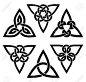 vector celtic trinity knot set, black on white Stock Vector - 58163003