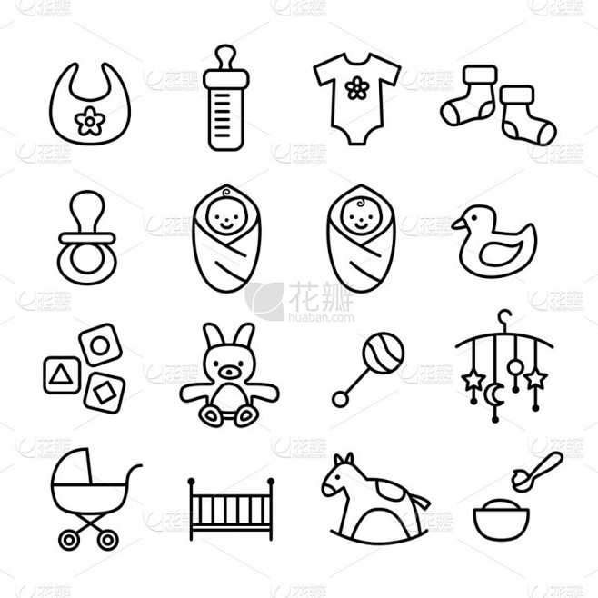 宝贝图标-孩子和玩具