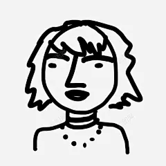 短波浪发女人戴项链短发卷发女人戴项链可爱图标 UI图标 设计图片 免费下载 页面网页 平面电商 创意素材