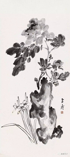 雪小石采集到国画---墨牡丹