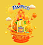 Tampico - Color Your World : We're proud to share these 4 illustrations we created with the wonderful people at Macias Creative for Tampico Beverages. The concept was to create a series of bright, surreal, crazy, joy-filled worlds to represent their fruit