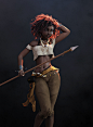 Huntress, Jason Knight : This one is inspired by loish. As always, deeply influenced by stroggtank. With subtle hints of The Hitchhiker's Guide to the Galaxy because... why not!<br/>Made in Cinema 4D, ZBrush, Marvelous Designer, and DAZ Studio. Rend