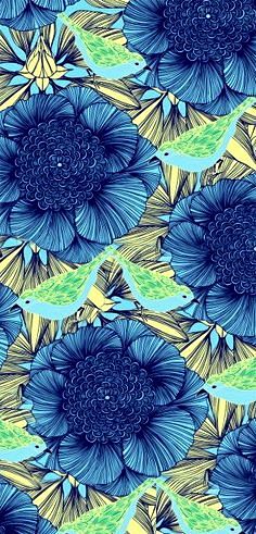 Blue flowers pattern