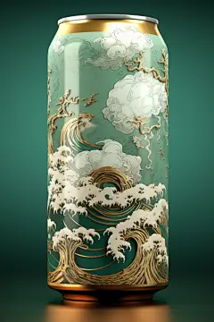 国潮创意风易拉罐啤酒图片摄影图
