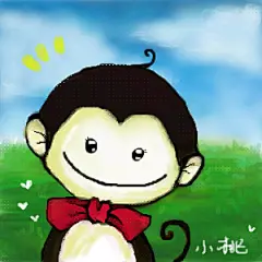 猫小桃  的插画 小猴子