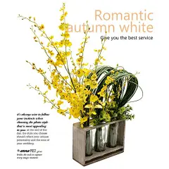 光影艺轩 欧式客厅装饰仿真花艺绢花假花兰花 黄色跳舞兰整体花艺-tmall.com天猫@北坤人素材
