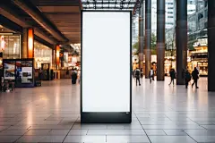 海报广告设计竖版广告牌海报样机模型