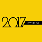 Modern yellow background of new year 2017 Free Vector