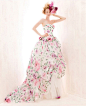 23款彩色花卉婚纱，穿着花朵出嫁，做春天里最美的新娘！+来自：婚礼时光——关注婚礼的一切，分享最美好的时光。#Atelier Aimee# #抹胸印花婚纱#