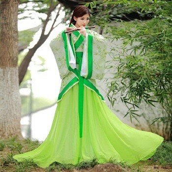 时光叙古装汉服飘逸cosplay服装古代如梦霓裳襦裙龙葵公主仙女绿色