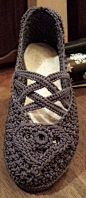 Crocheted Slip on Shoe with sole and heel by "SRO" Austin
