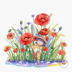 遇见「鸢尾」Iris | 插画_叶小胖YXP__插画师作品_涂鸦王国gracg.com