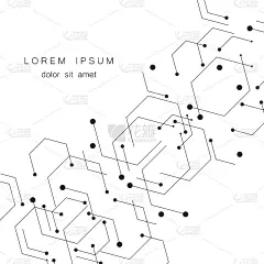 背景六边形几何图形。创新过程的技术设计