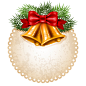 金色圣诞铃铛标签矢量素材，素材格式：EPS，素材关键词：蝴蝶结,圣诞节,圣诞铃铛