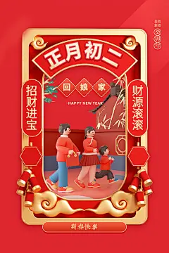 正月初二海报-源文件