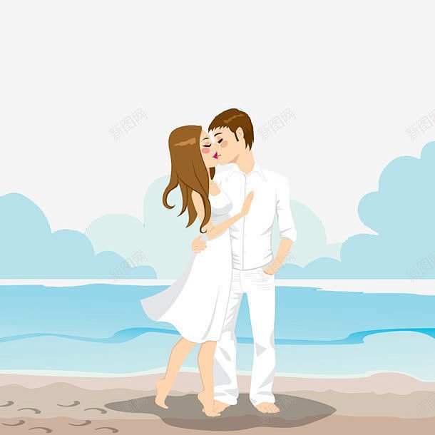 海边亲吻的情侣 设计图片 免费下载 页面...
