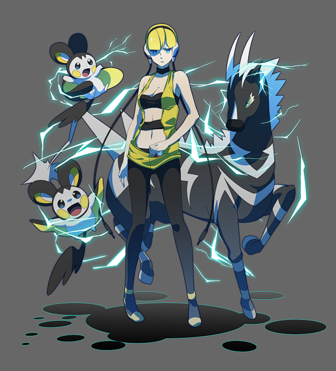 精灵宝可梦小菊儿导电飞鼠雷电斑马p站榛原セツ