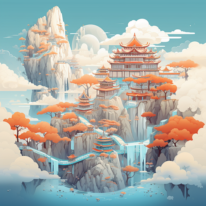 山水画-风景-AI绘画