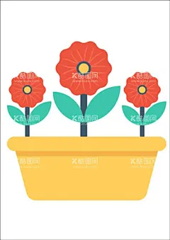 盆景  - 源文件下载【酷图网】花池,花盆,花,花儿,花朵,红花,黄花,鲜花,绿化,盆景,一盆花,花花草草,向阳花