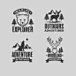 熊，狼，鹿，户外探险野营logo标志矢量图素材