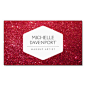ELEGANT WHITE EMBLEM ON DEEP RED GLITTER Double-Sided STANDARD BUSINESS CARDS (Pack OF 100)